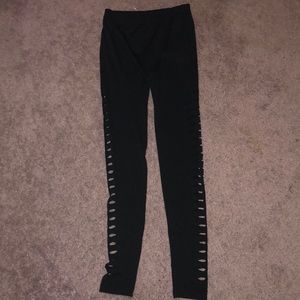 Black cut out work out leggings